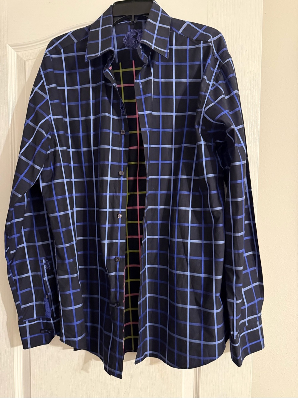 Bugatchi Black Dress Shirt xl sleeve 34/35